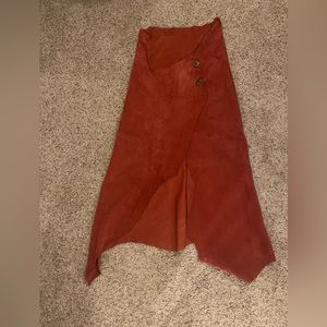 Redhawk Designs Hand Crafted  Deerskin wrapped long skirt w/ Antler buttons sz S
